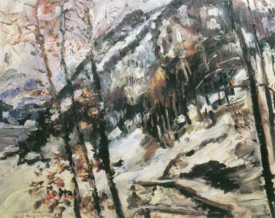 雪の中でヘルツォークスタンドとヴァルヒェンゼー 作： Lovis Corinth